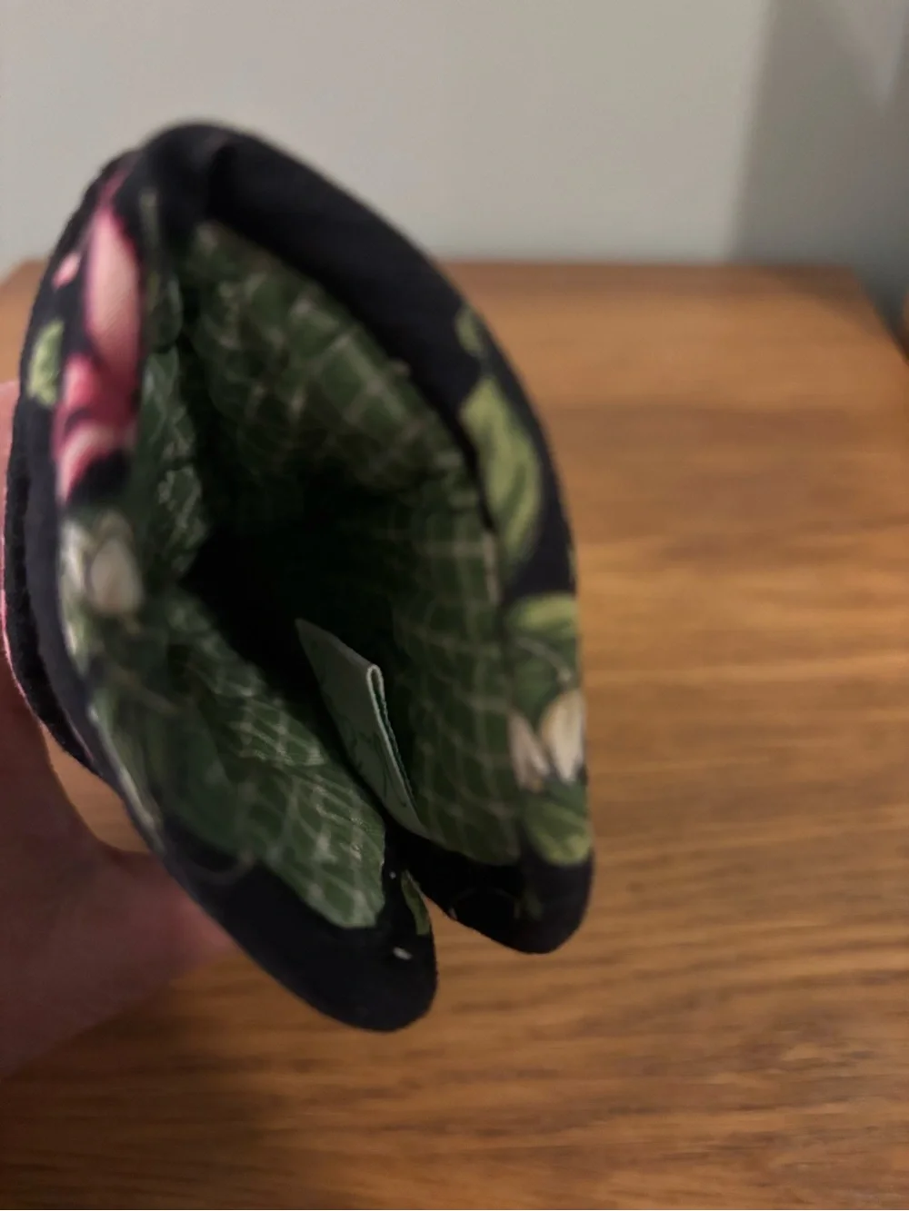 Vera Bradley quilted cotton eyeglasses case in a retired black floral pattern